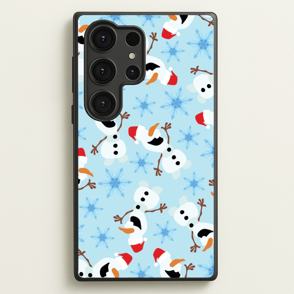 Snowman Pattern - Disney Christmas Phone Case for Galaxy S25 Ultra