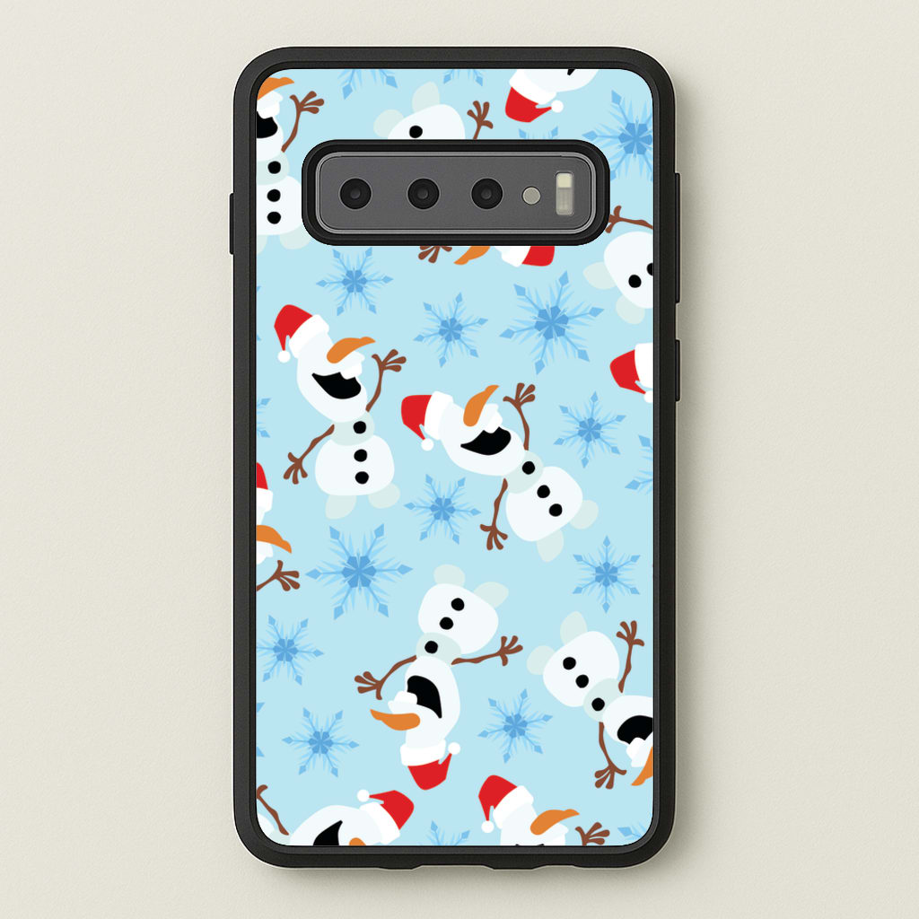 Snowman Pattern - Disney Christmas Phone Case for Galaxy S10