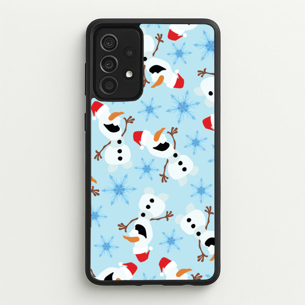 Snowman Pattern - Disney Christmas Phone Case for Galaxy A52 / A52s