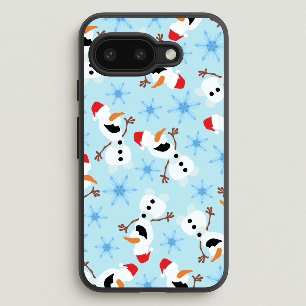 Snowman Pattern - Disney Christmas Phone Case for Google Pixel 9a