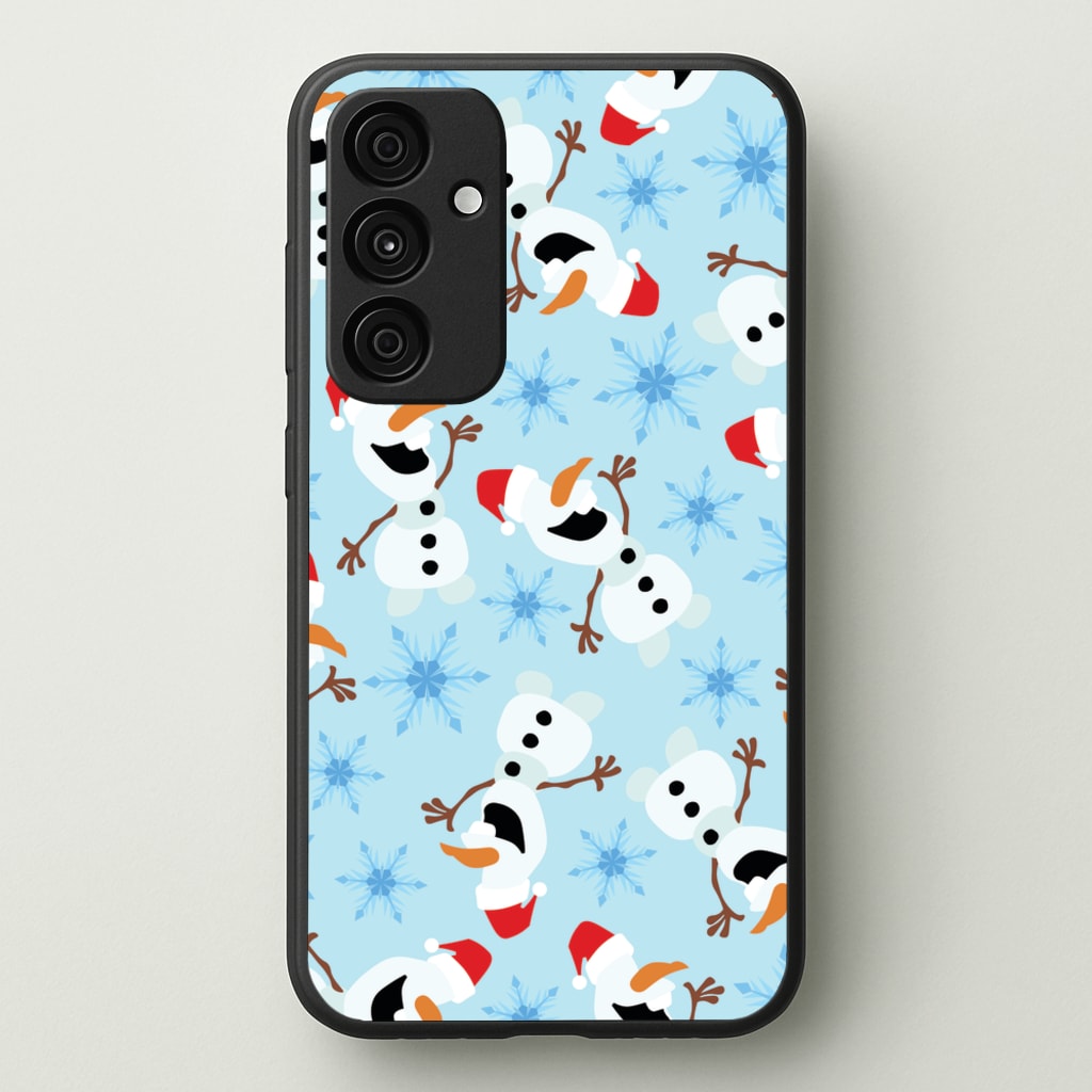 Snowman Pattern - Disney Christmas Phone Case for Galaxy A35