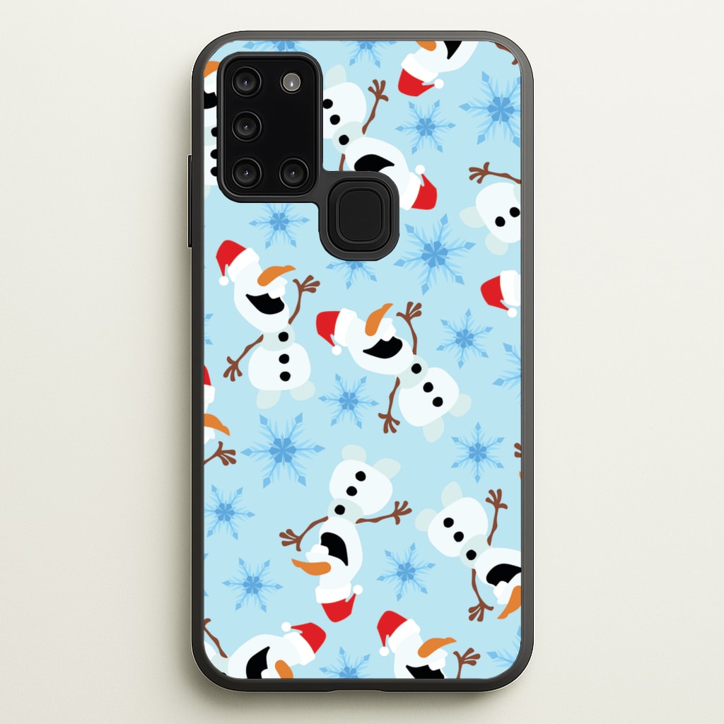 Snowman Pattern - Disney Christmas Phone Case for Galaxy A21s