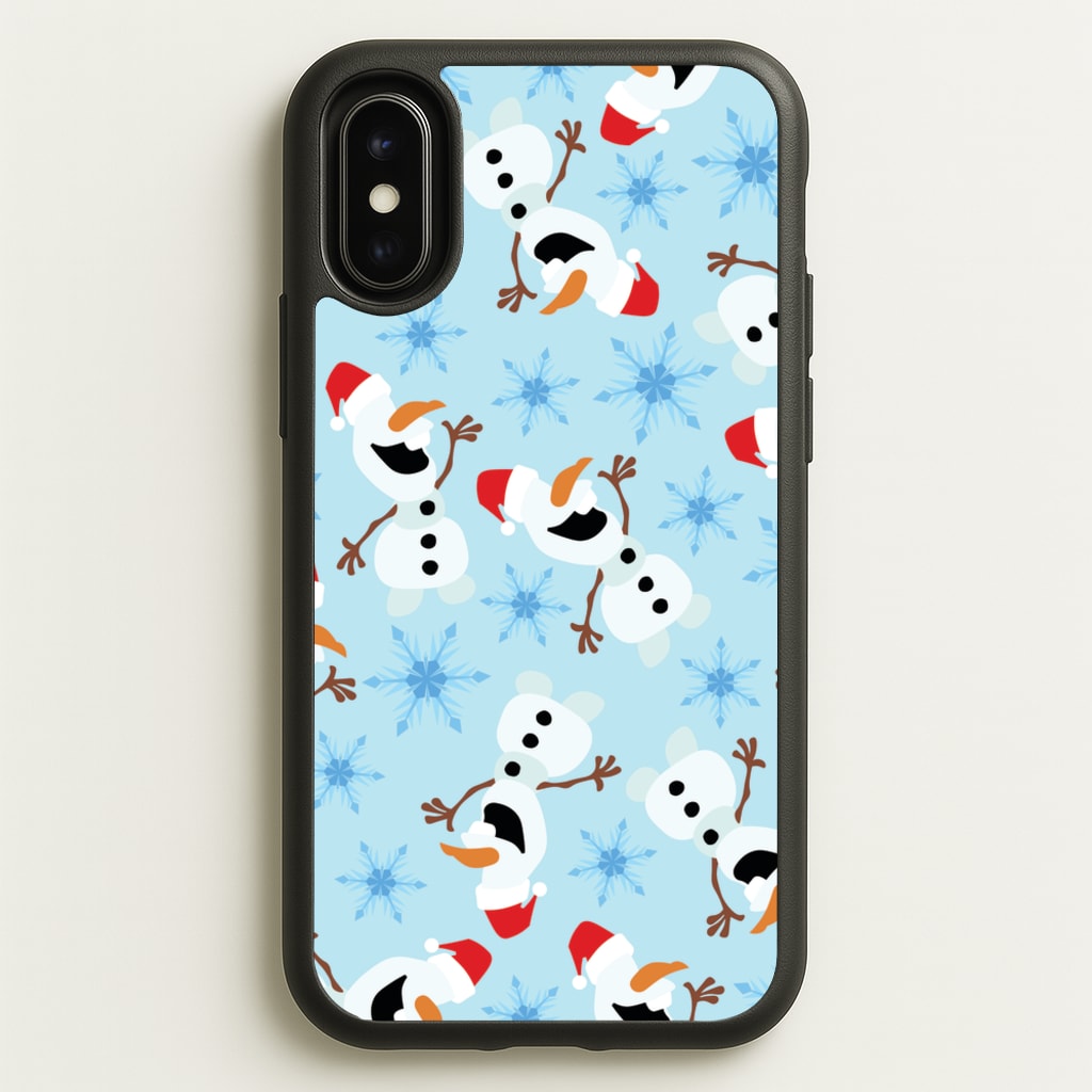 Snowman Pattern - Disney Christmas Phone Case for iPhone X / XS