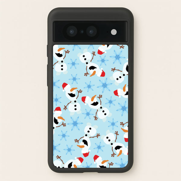 Snowman Pattern - Disney Christmas Phone Case for Google Pixel 8