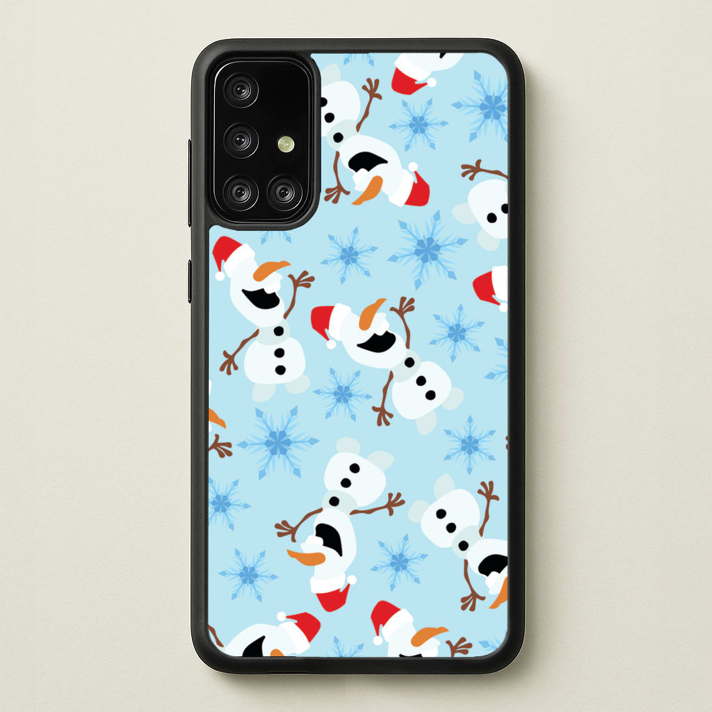 Snowman Pattern - Disney Christmas Phone Case for Galaxy A71