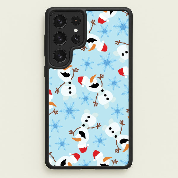 Snowman Pattern - Disney Christmas Phone Case for Galaxy S22 Ultra