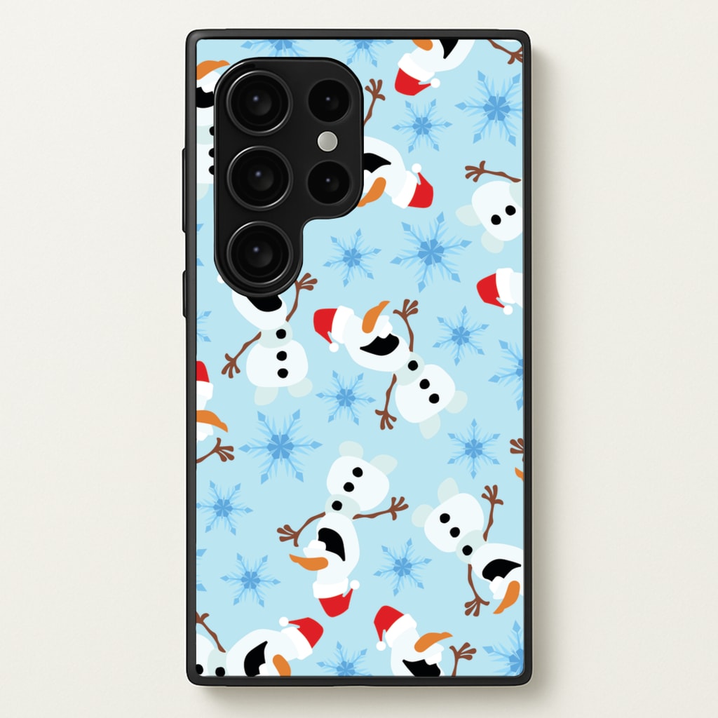 Snowman Pattern - Disney Christmas Phone Case for Galaxy S24 Ultra
