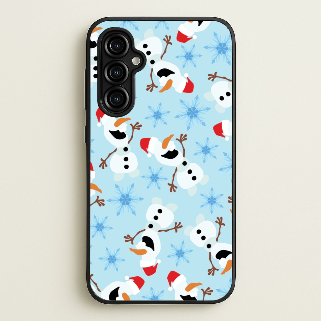 Snowman Pattern - Disney Christmas Phone Case for Galaxy A54