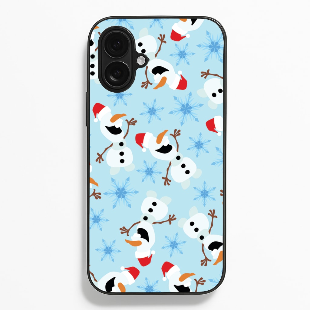 Snowman Pattern - Disney Christmas Phone Case for iPhone 16 Plus