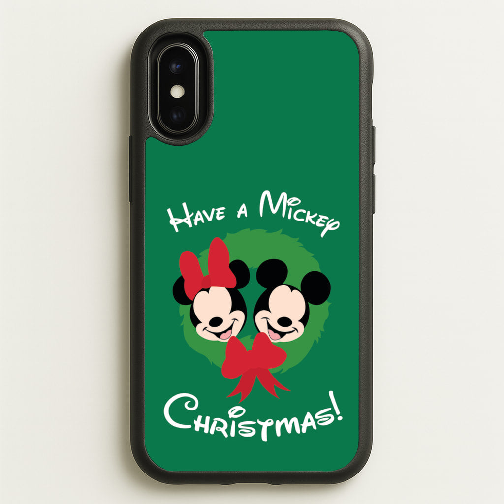 Have A Mickey Christmas - Disney Christmas Phone Case for iPhone X / XS
