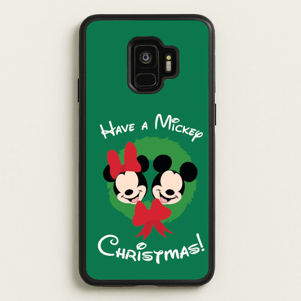 Have A Mickey Christmas - Disney Christmas Phone Case for Galaxy S9