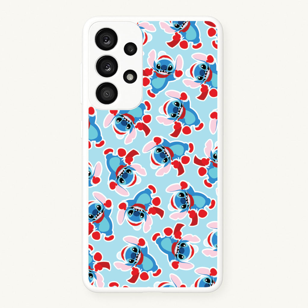 Blue Alien Christmas Pattern - Disney Christmas Phone Case for Galaxy A53
