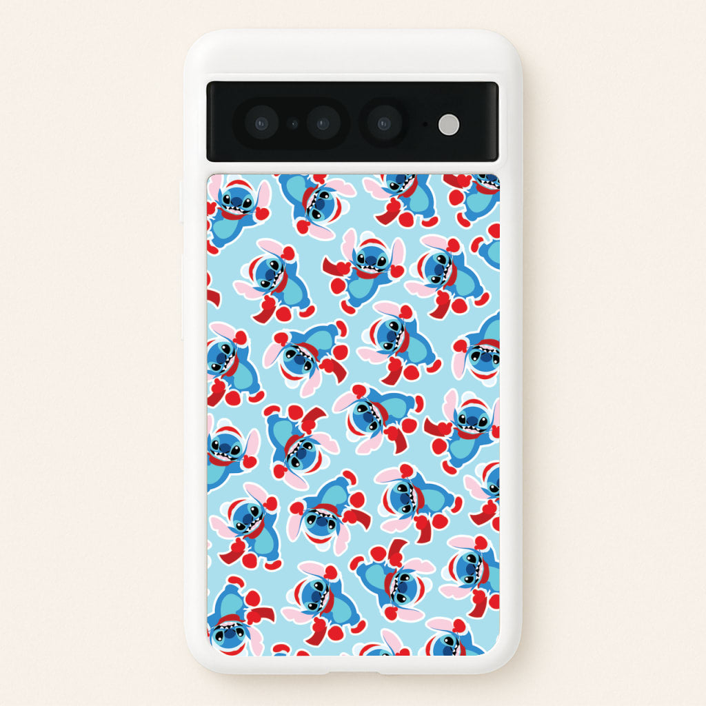 Blue Alien Christmas Pattern - Disney Christmas Phone Case for Google Pixel 7 Pro