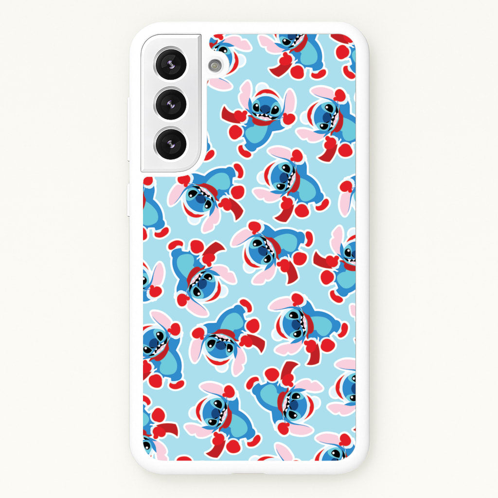 Blue Alien Christmas Pattern - Disney Christmas Phone Case for Galaxy S22