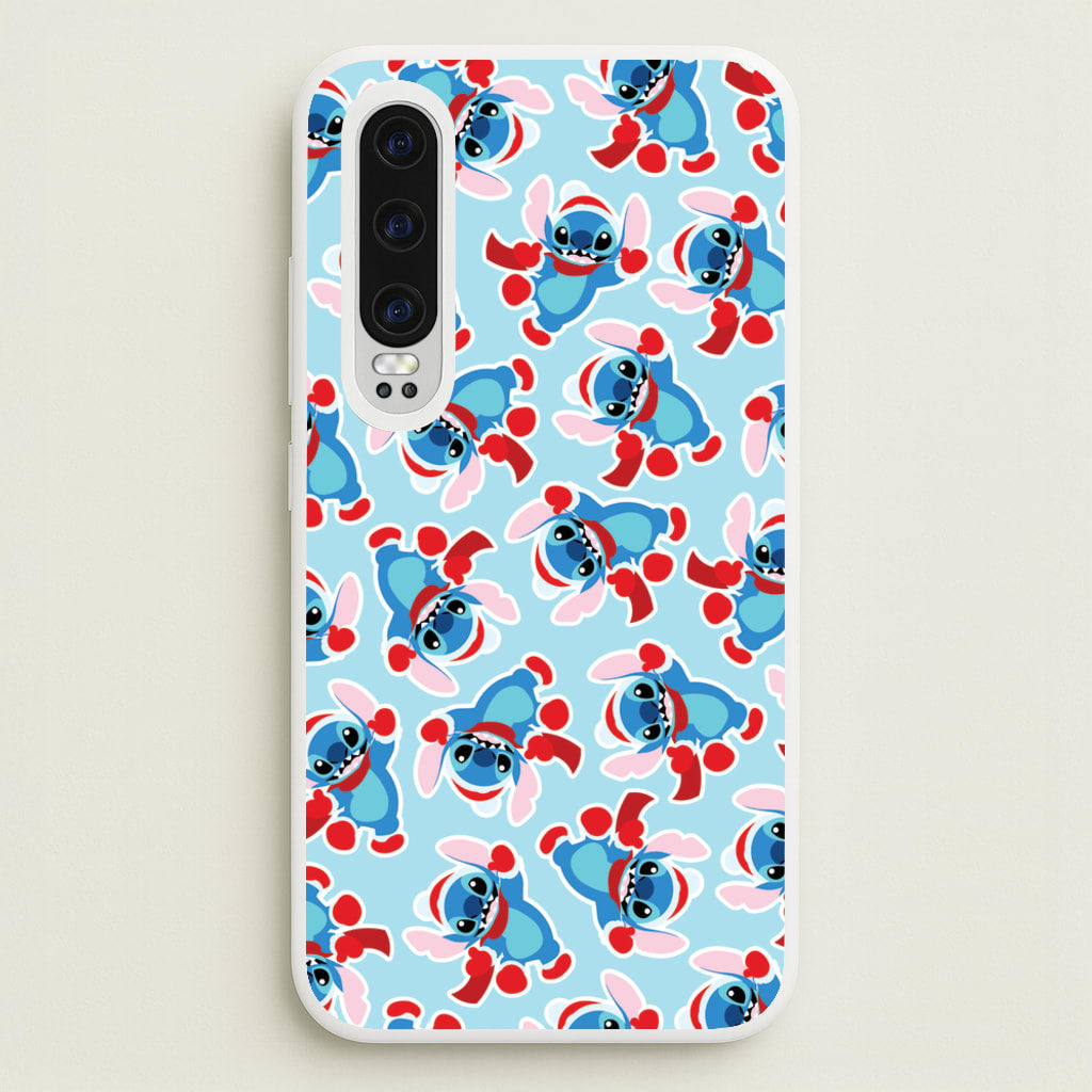 Blue Alien Christmas Pattern - Disney Christmas Phone Case for Huawei P30