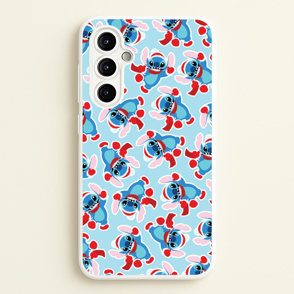 Blue Alien Christmas Pattern - Disney Christmas Phone Case for Galaxy A54