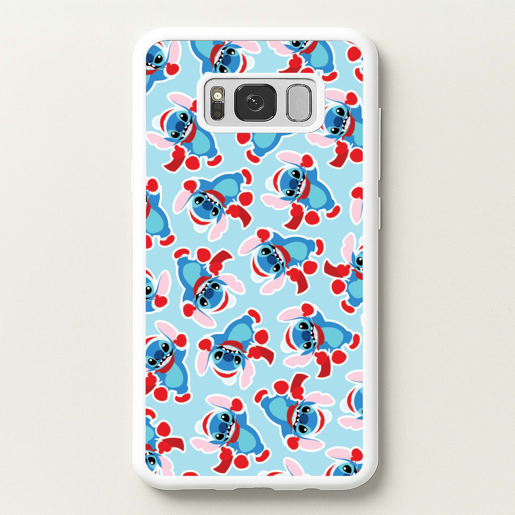 Blue Alien Christmas Pattern - Disney Christmas Phone Case for Galaxy S8