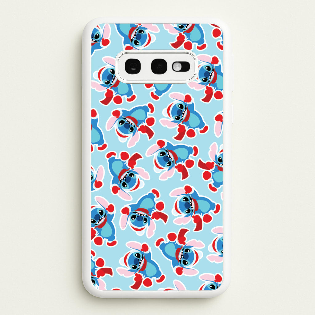 Blue Alien Christmas Pattern - Disney Christmas Phone Case for Galaxy S10e
