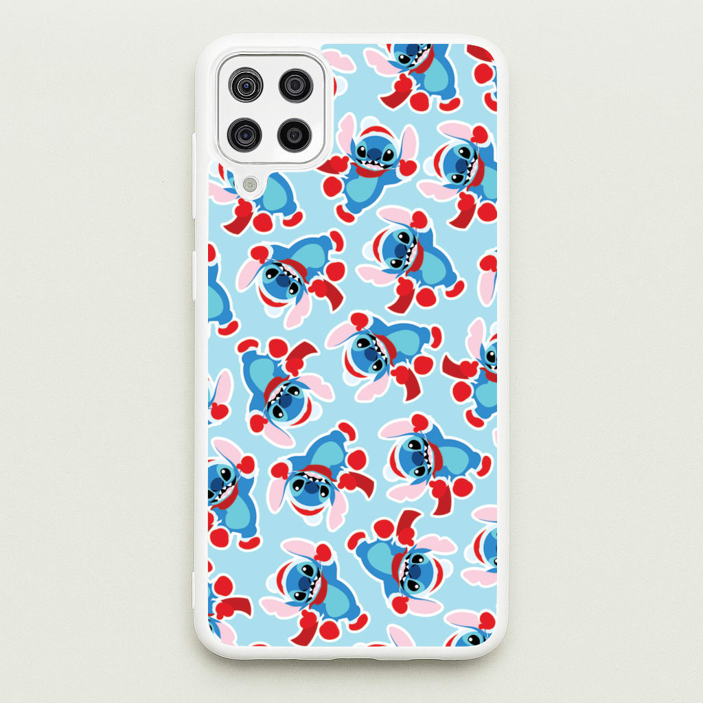Blue Alien Christmas Pattern - Disney Christmas Phone Case for Galaxy A12