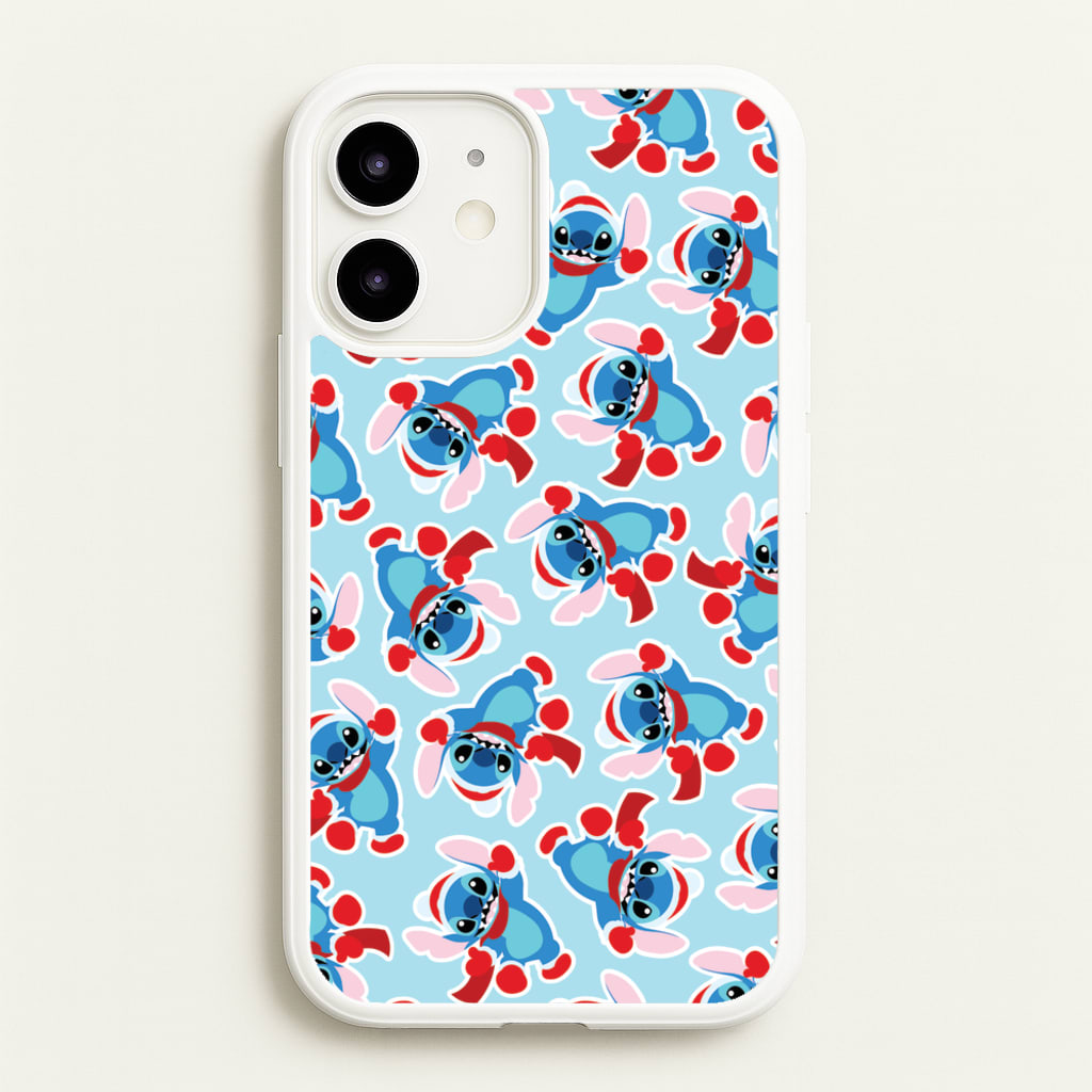 Blue Alien Christmas Pattern - Disney Christmas Phone Case for iPhone 12 / 12 Pro