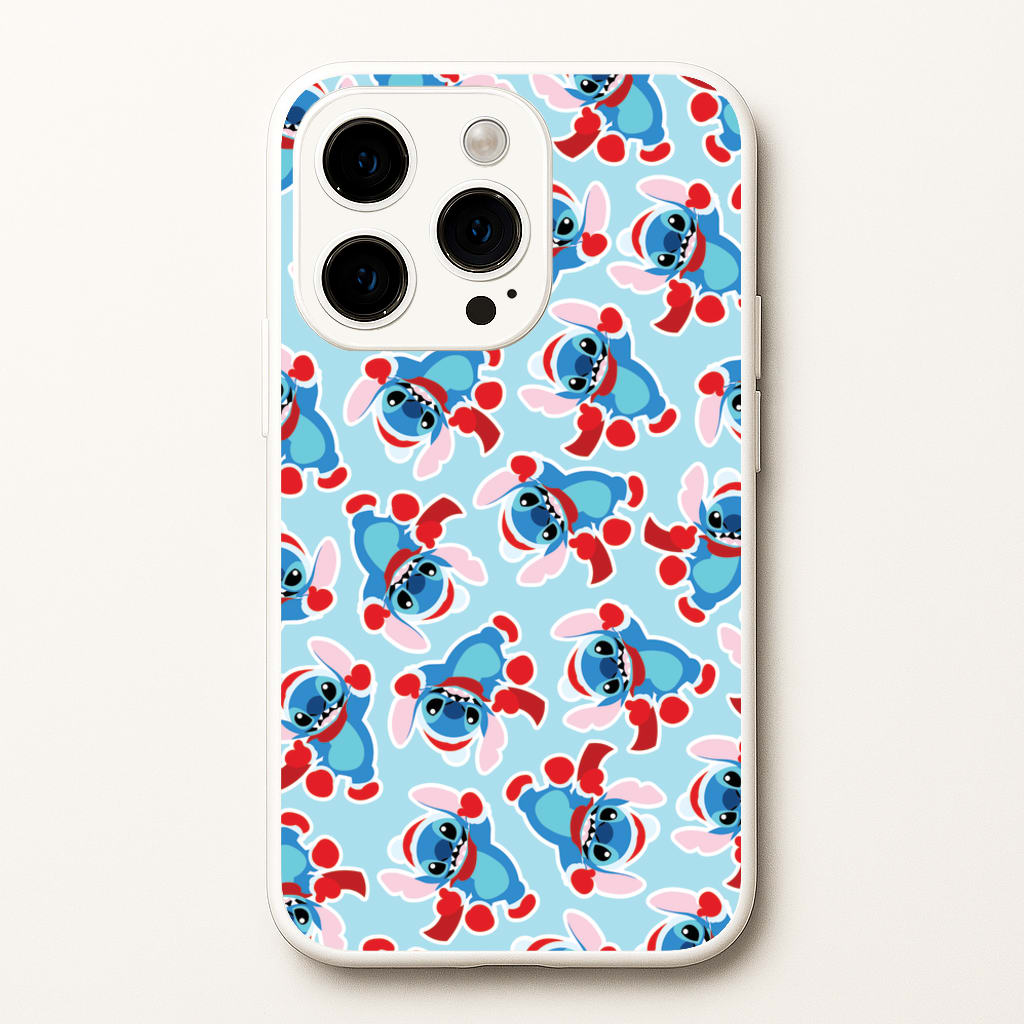 Blue Alien Christmas Pattern - Disney Christmas Phone Case for iPhone 15 Pro