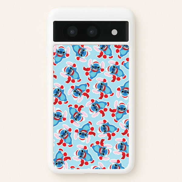 Blue Alien Christmas Pattern - Disney Christmas Phone Case for Google Pixel 8a