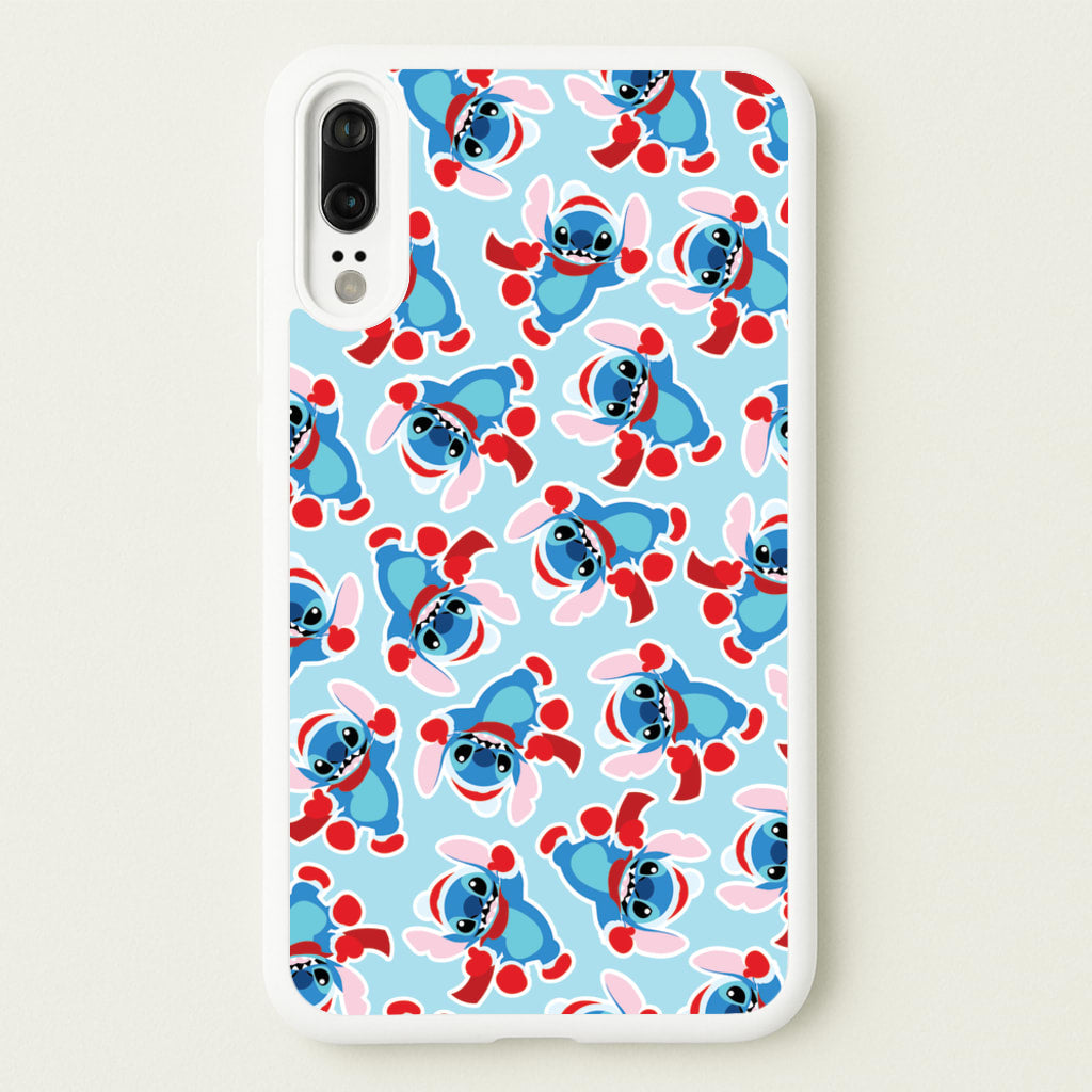 Blue Alien Christmas Pattern - Disney Christmas Phone Case for Huawei P20