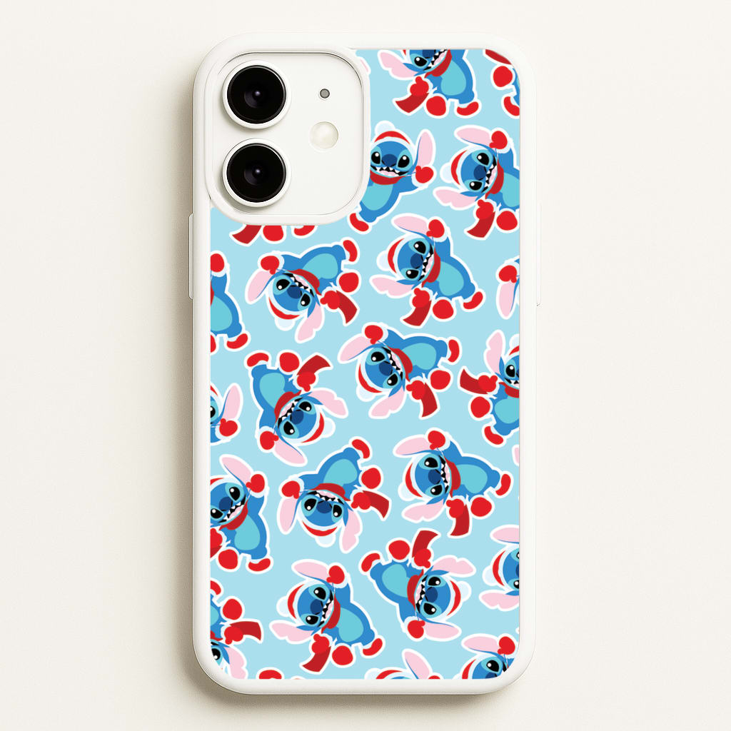 Blue Alien Christmas Pattern - Disney Christmas Phone Case for iPhone 11