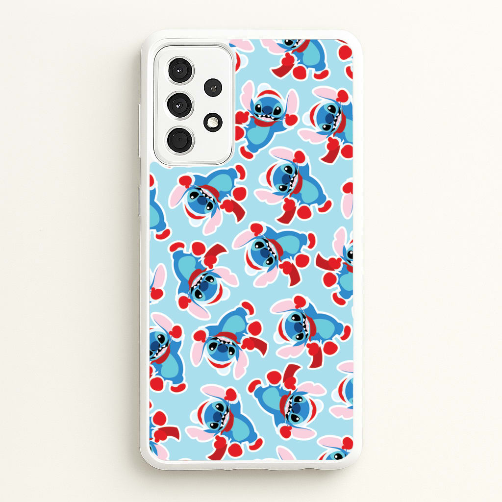 Blue Alien Christmas Pattern - Disney Christmas Phone Case for Galaxy A52 / A52s