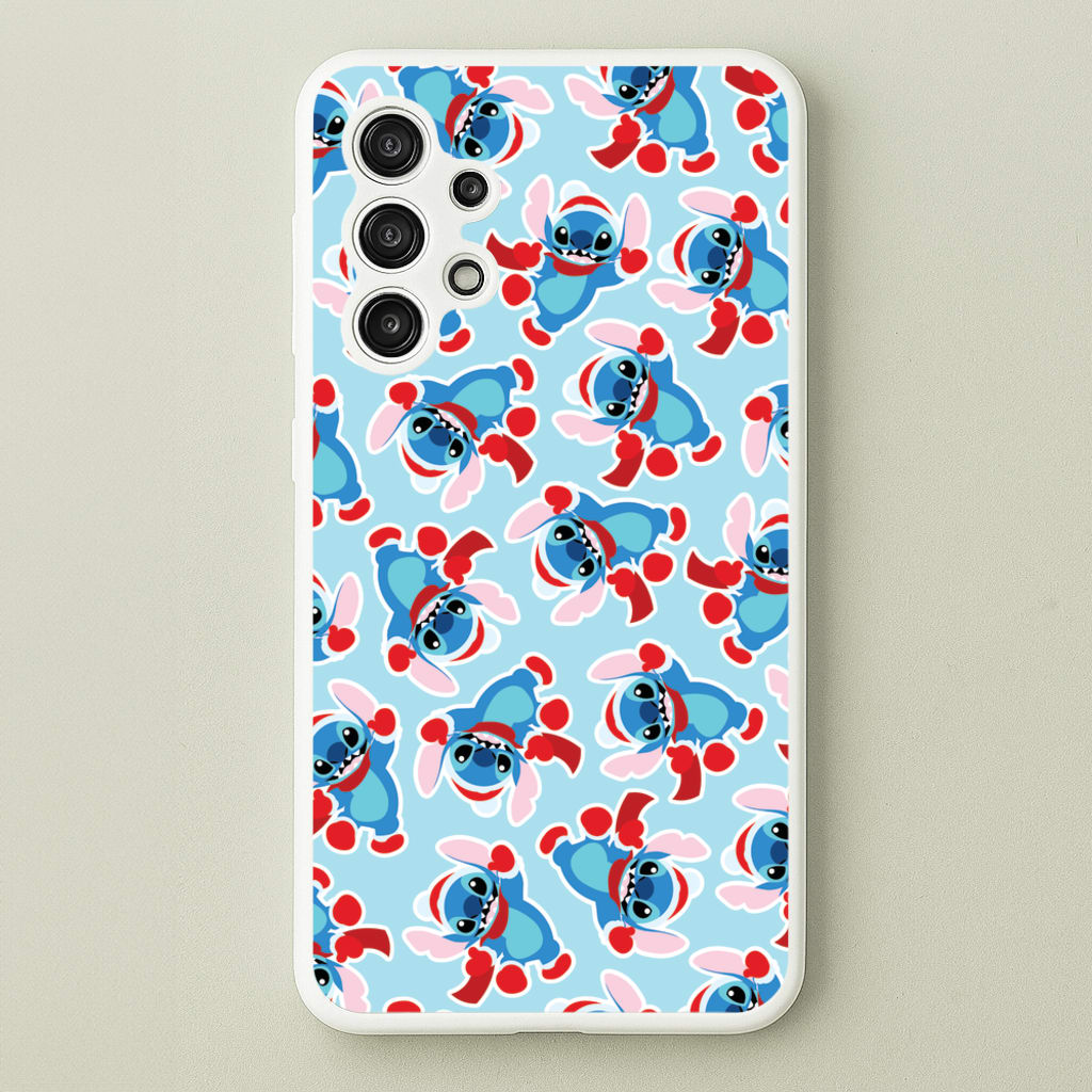 Blue Alien Christmas Pattern - Disney Christmas Phone Case for Galaxy A13