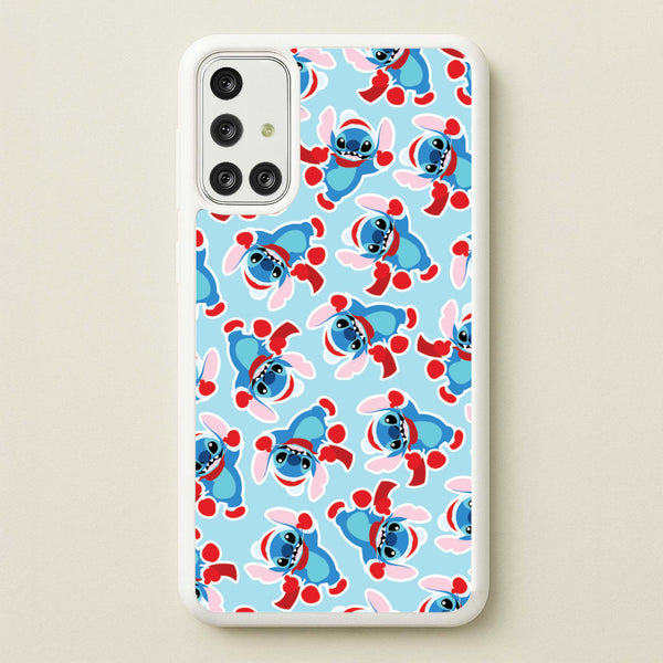 Blue Alien Christmas Pattern - Disney Christmas Phone Case for Galaxy A71