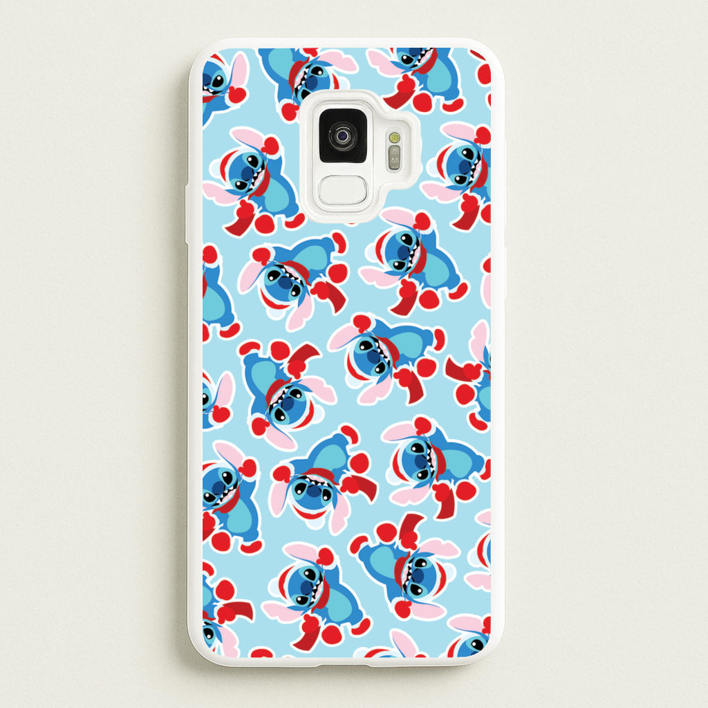 Blue Alien Christmas Pattern - Disney Christmas Phone Case for Galaxy S9