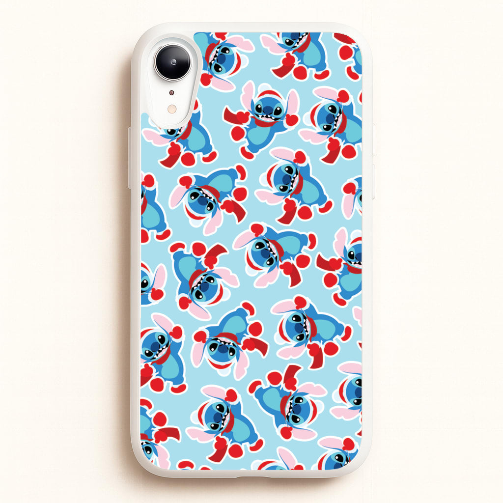 Blue Alien Christmas Pattern - Disney Christmas Phone Case for iPhone XR