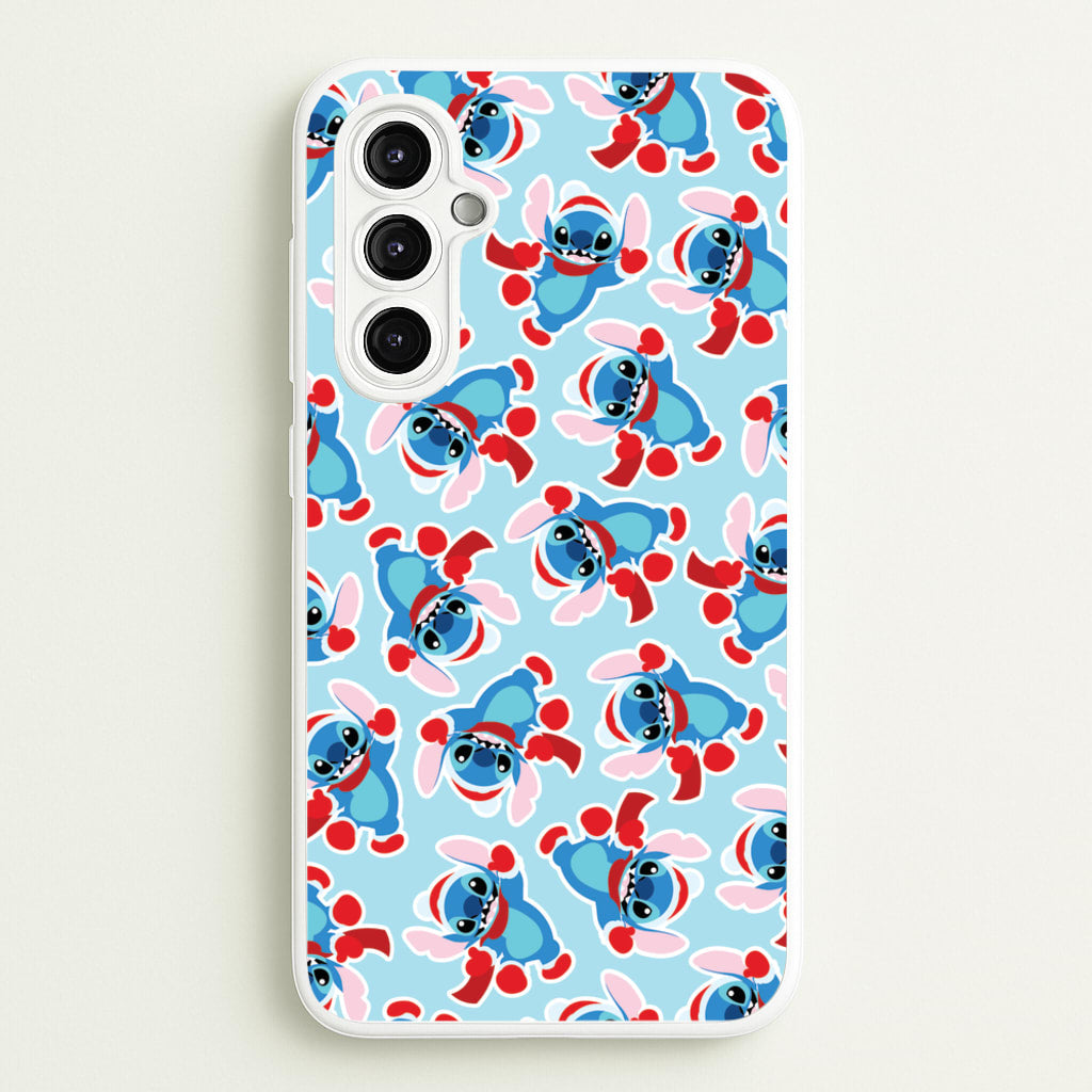 Blue Alien Christmas Pattern - Disney Christmas Phone Case for Galaxy A14