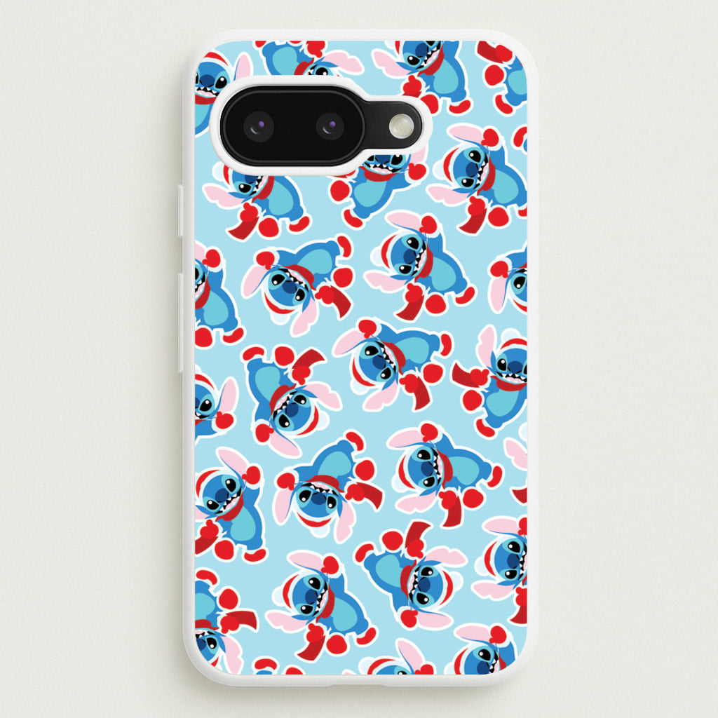 Blue Alien Christmas Pattern - Disney Christmas Phone Case for Google Pixel 9a