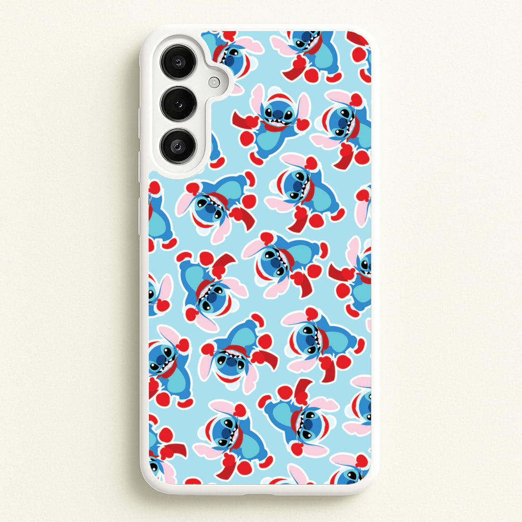Blue Alien Christmas Pattern - Disney Christmas Phone Case for Galaxy A34