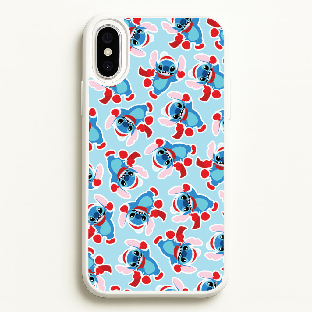 Blue Alien Christmas Pattern - Disney Christmas Phone Case for iPhone XS Max