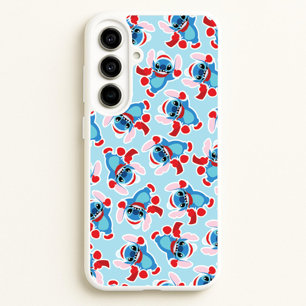 Blue Alien Christmas Pattern - Disney Christmas Phone Case for Galaxy A56