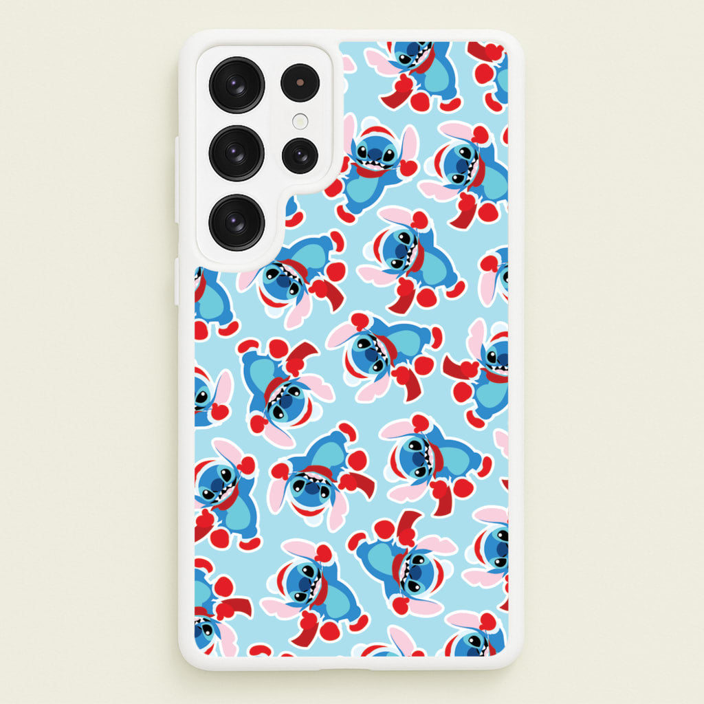 Blue Alien Christmas Pattern - Disney Christmas Phone Case for Galaxy S22 Ultra