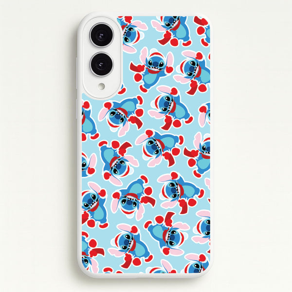 Blue Alien Christmas Pattern - Disney Christmas Phone Case for Galaxy S25 Edge