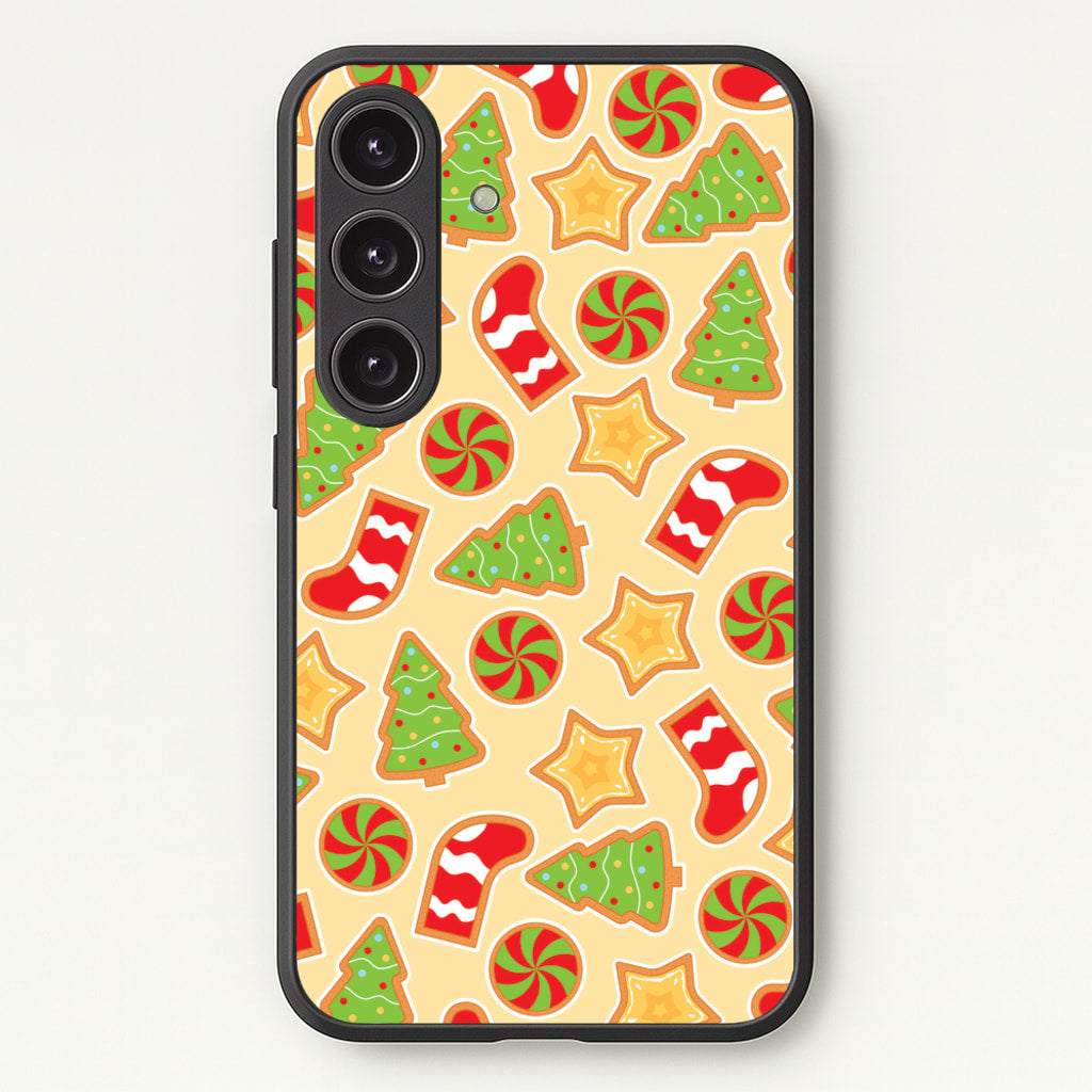 Gingerbread And Stocking Pattern - Christmas Patterns Phone Case for Galaxy S25 Plus