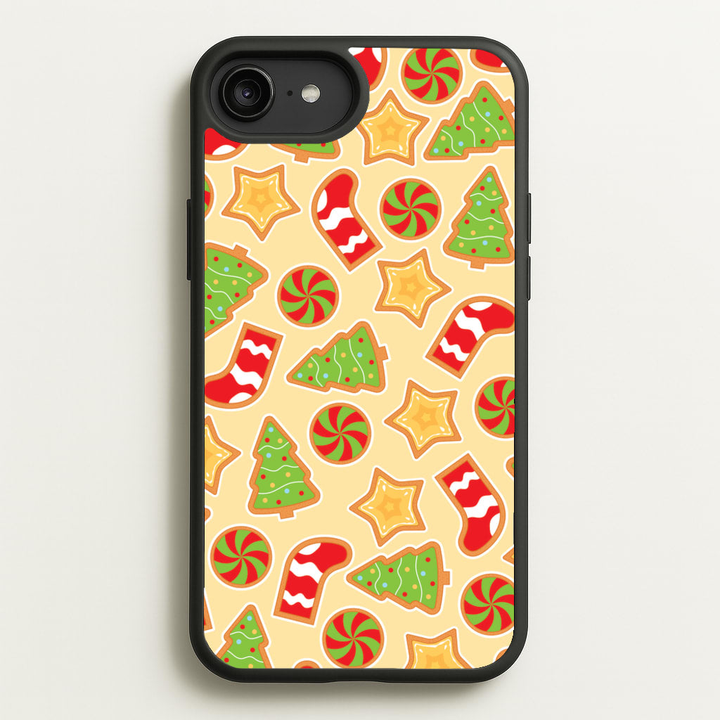 Gingerbread And Stocking Pattern - Christmas Patterns Phone Case for iPhone 6 Plus / 7 Plus / 8 Plus
