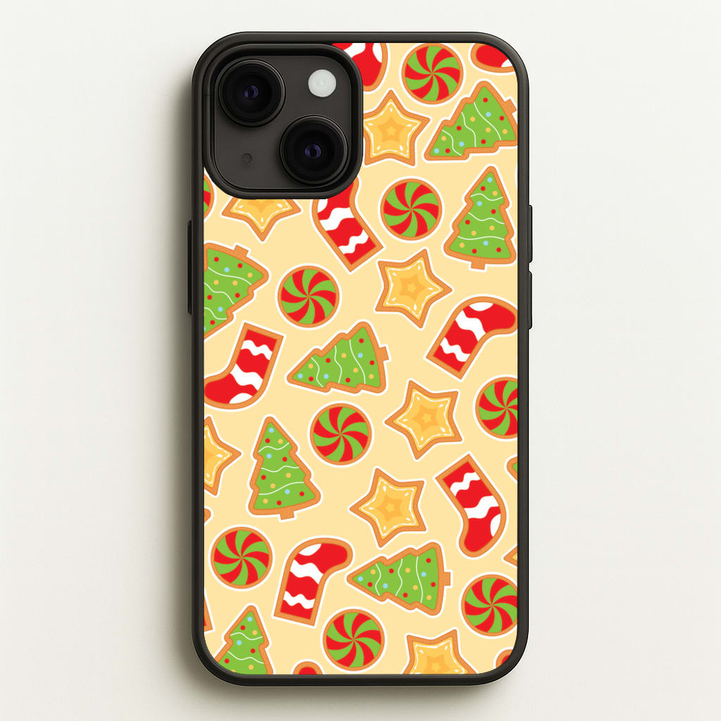 Gingerbread And Stocking Pattern - Christmas Patterns Phone Case for iPhone 13