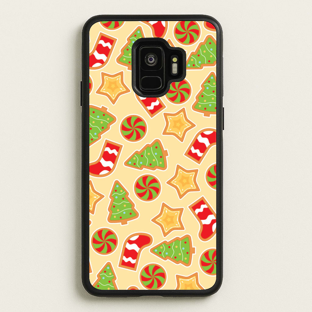 Gingerbread And Stocking Pattern - Christmas Patterns Phone Case for Galaxy S9
