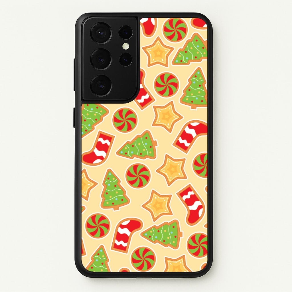 Gingerbread And Stocking Pattern - Christmas Patterns Phone Case for Galaxy S21 Ultra