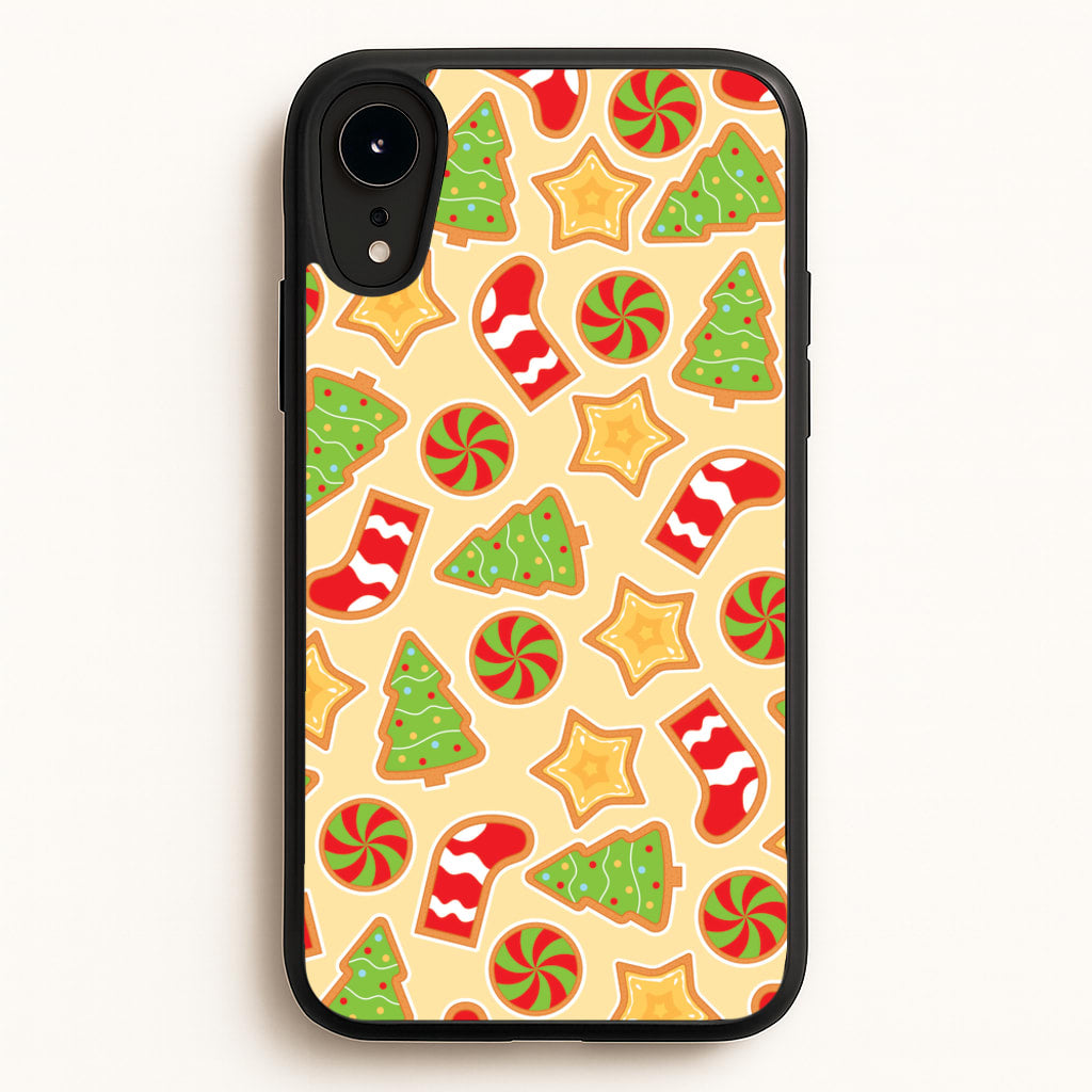 Gingerbread And Stocking Pattern - Christmas Patterns Phone Case for iPhone XR
