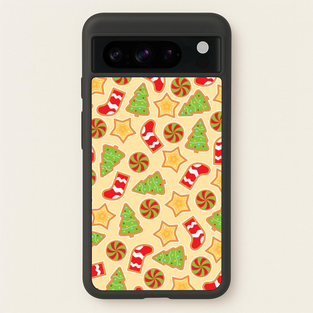 Gingerbread And Stocking Pattern - Christmas Patterns Phone Case for Google Pixel 8 Pro