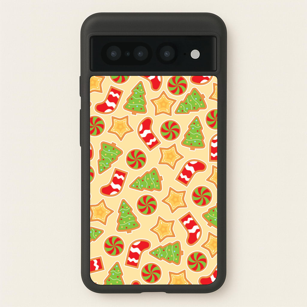Gingerbread And Stocking Pattern - Christmas Patterns Phone Case for Google Pixel 7 Pro