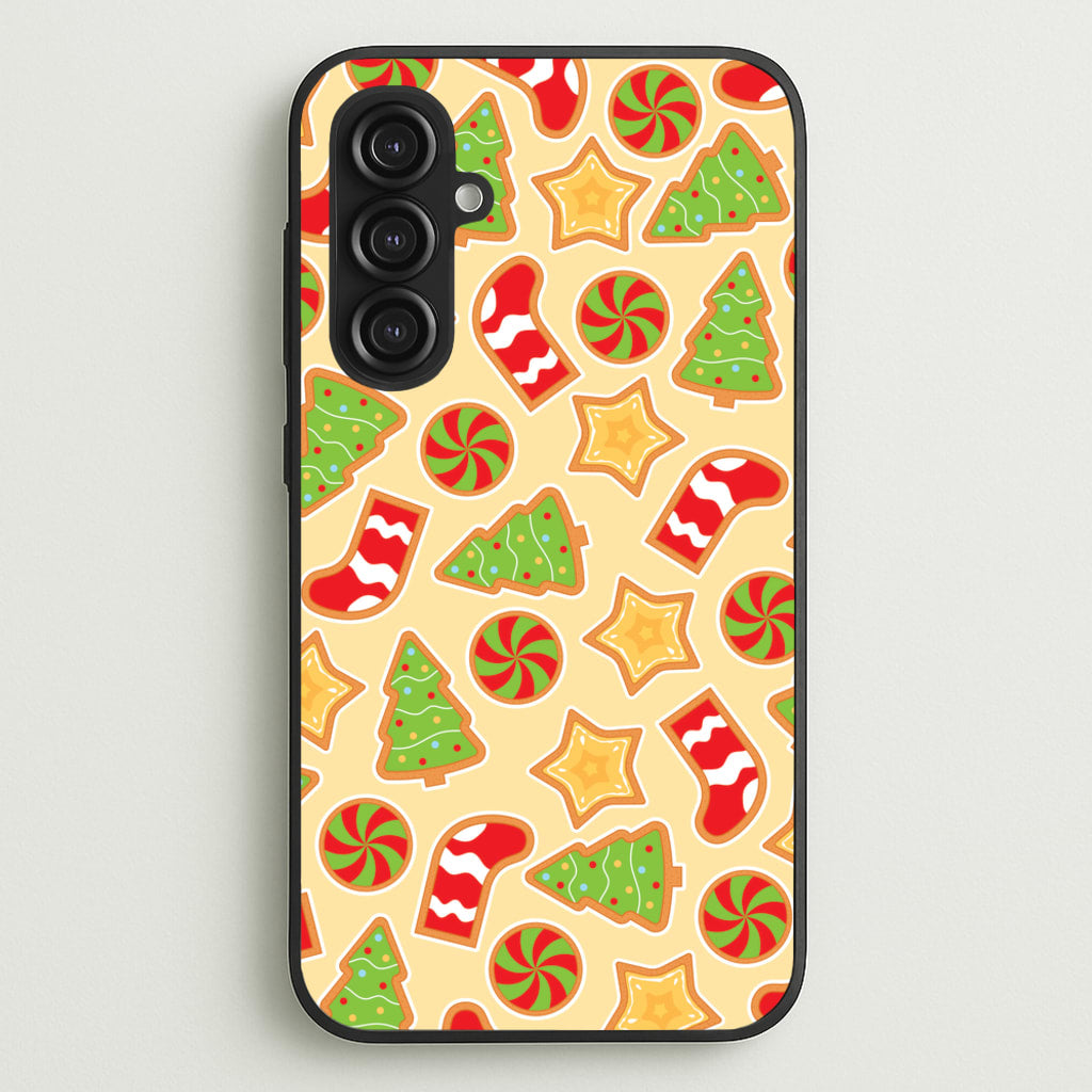 Gingerbread And Stocking Pattern - Christmas Patterns Phone Case for Galaxy S23FE