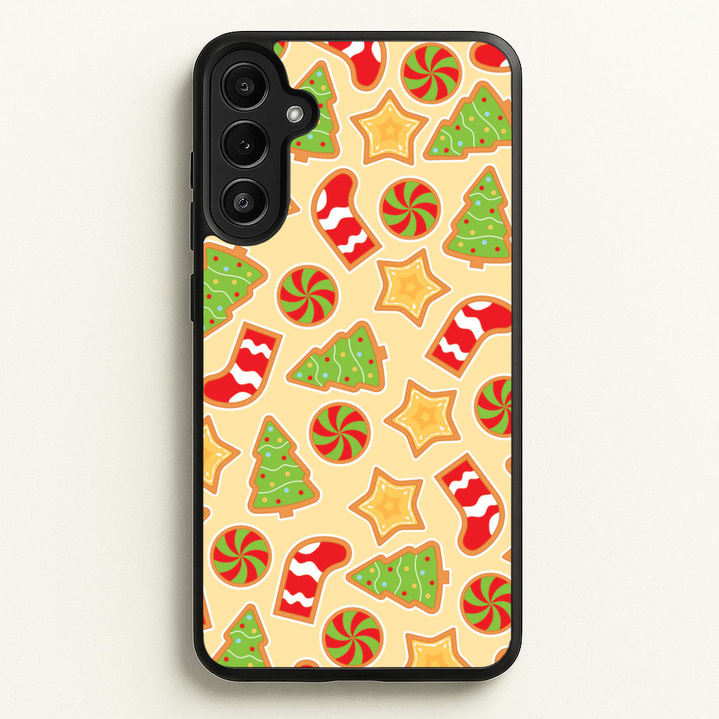 Gingerbread And Stocking Pattern - Christmas Patterns Phone Case for Galaxy A36